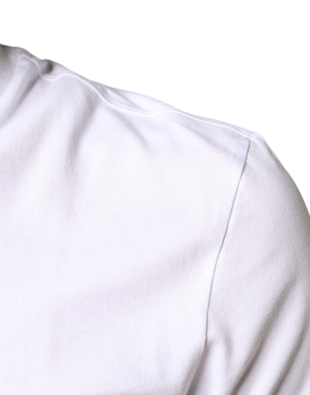 Dolce &amp; Gabbana White Cotton Dg Applique Casual T-shirt