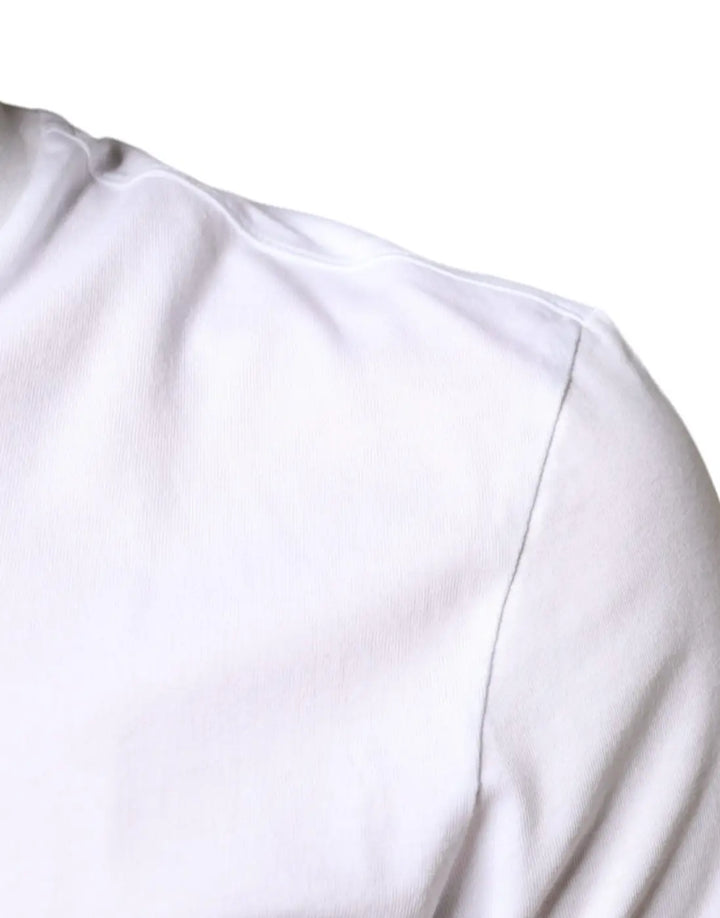 Dolce &amp; Gabbana White Cotton DG Applique Casual T-shirt