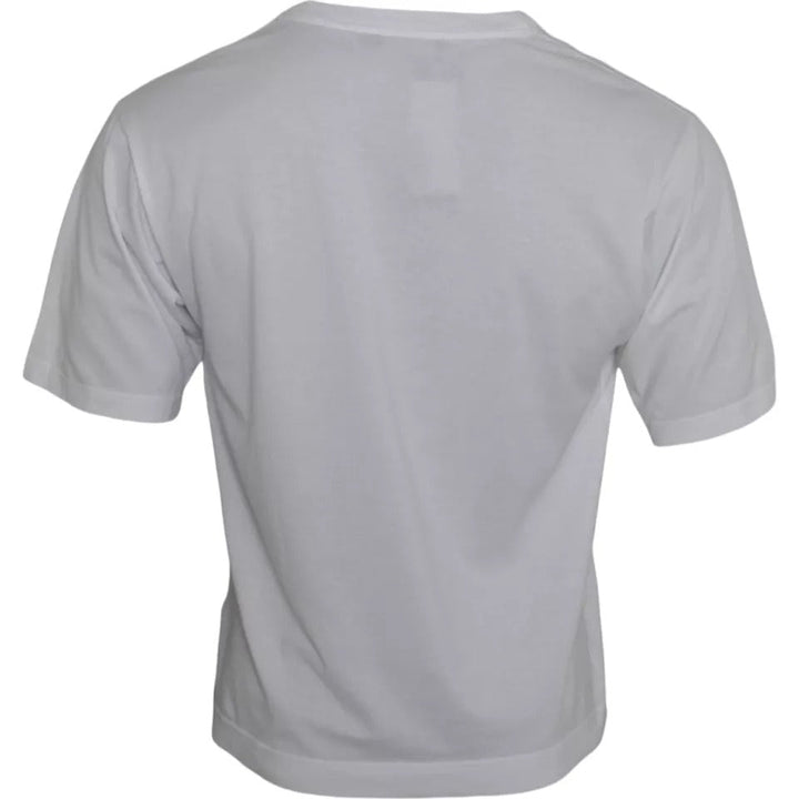 Dolce &amp; Gabbana White Cotton Dg Applique Men Casual T-shirt