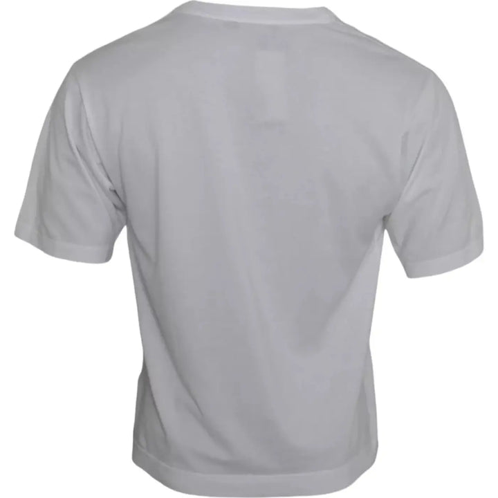 Dolce &amp; Gabbana White Cotton DG Applique Men Casual T-shirt