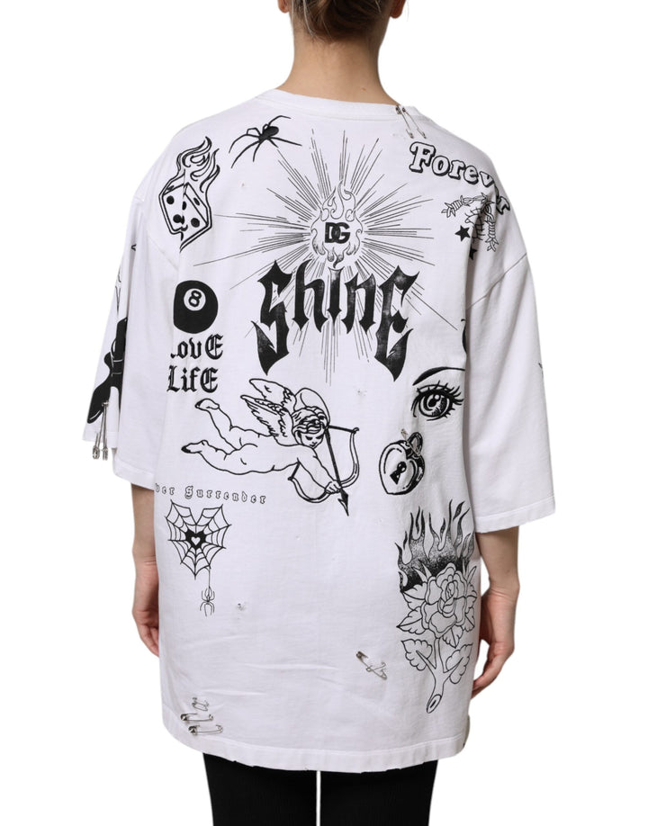 Dolce &amp; Gabbana - White Cotton DG BLESSED Printed T-shirt