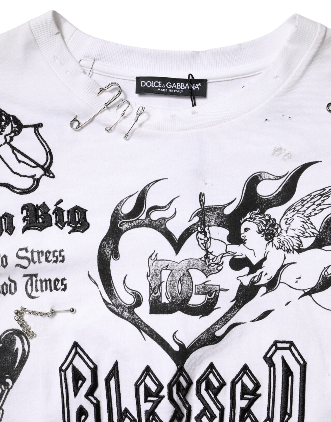 Dolce &amp; Gabbana - White Cotton DG BLESSED Printed T-shirt