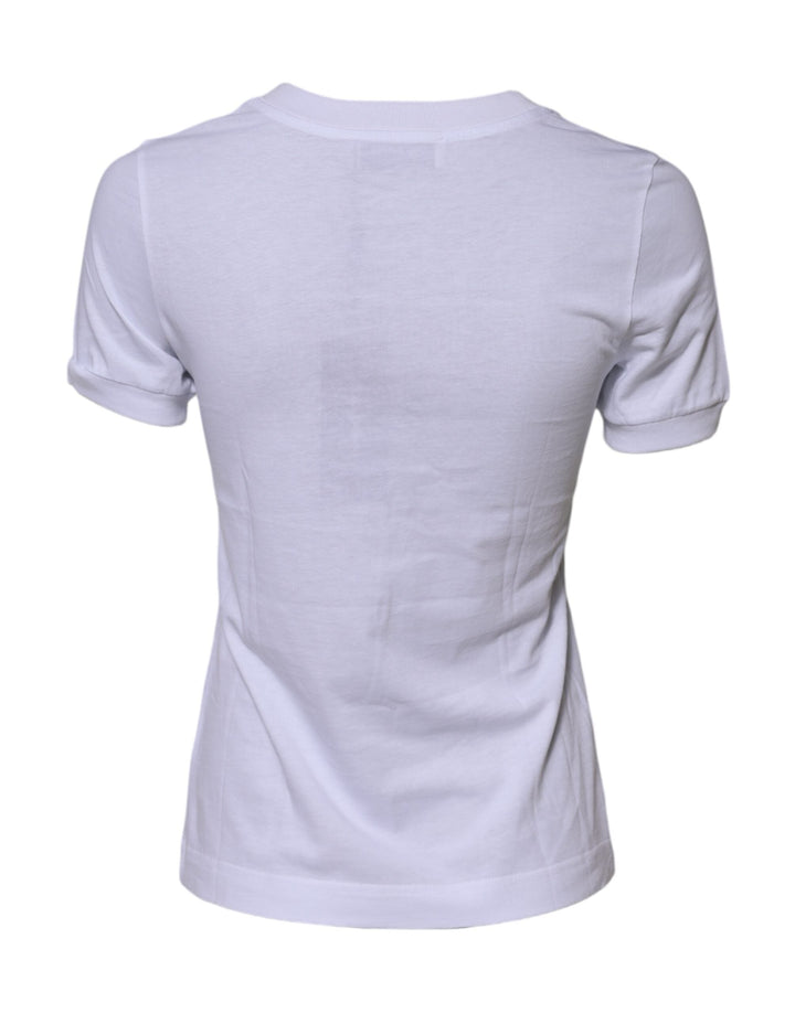 Dolce &amp; Gabbana - White Cotton DG Logo Embroidery Top T-shirt