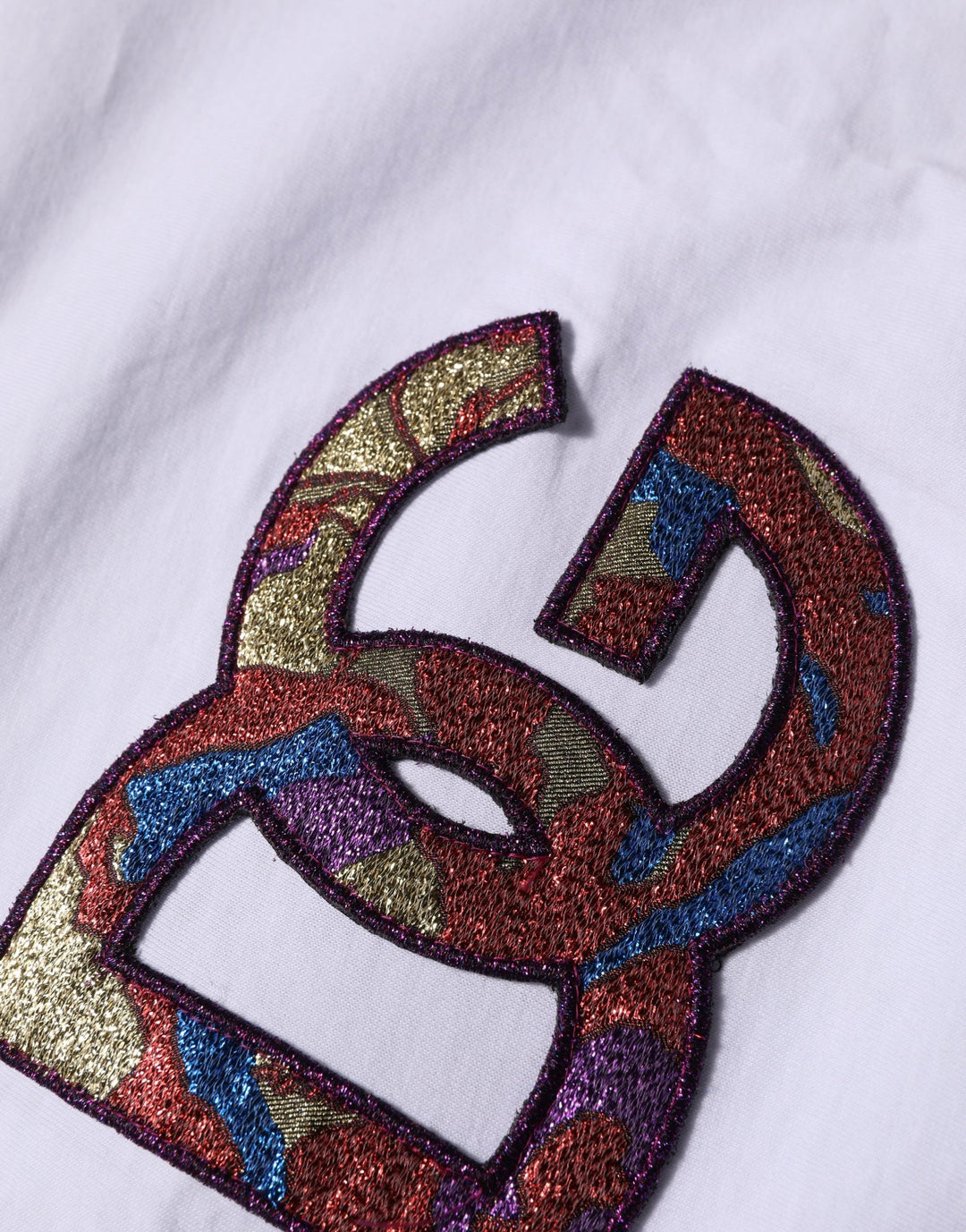 Dolce &amp; Gabbana - White Cotton DG Logo Patch Crew Neck T-shirt