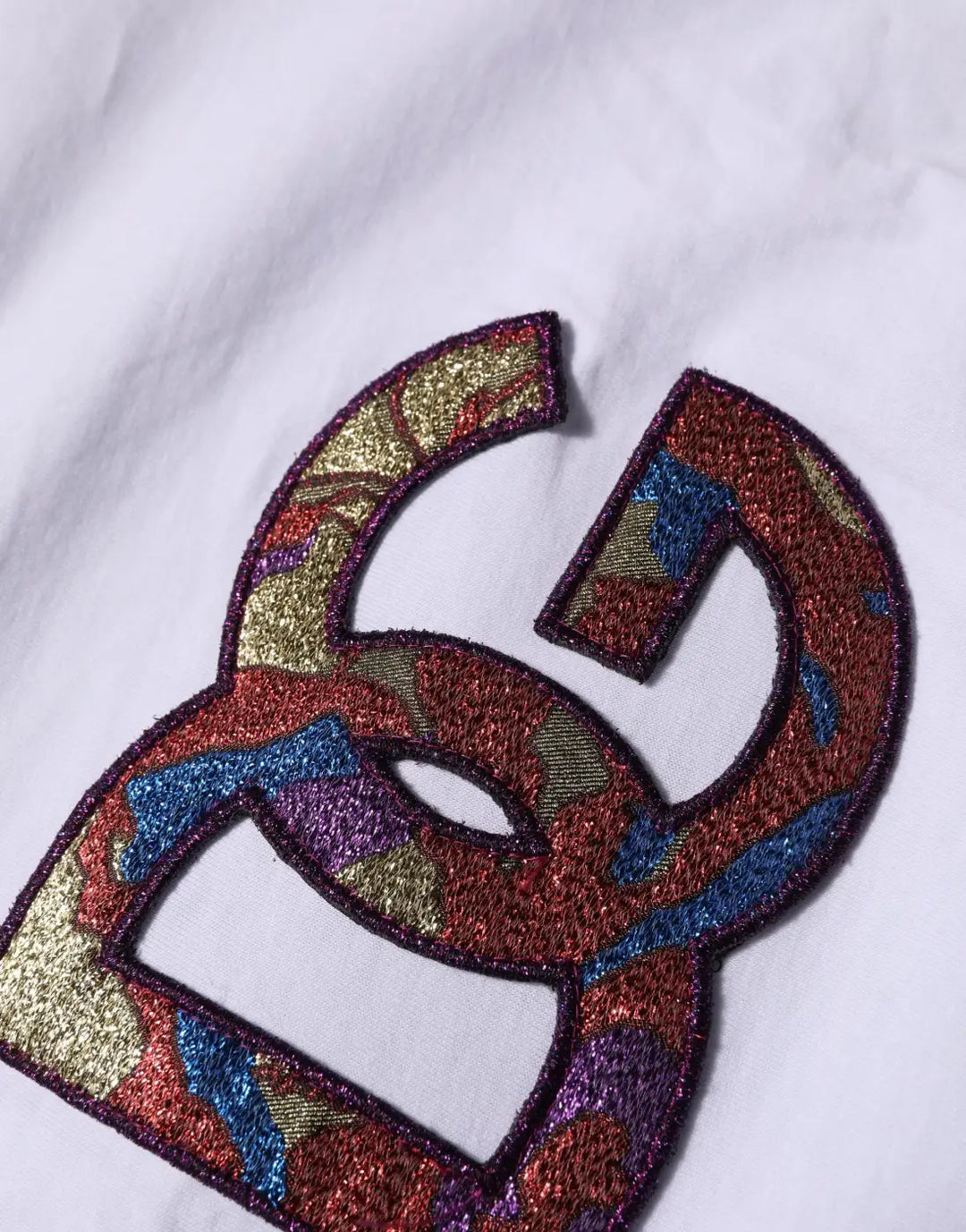 Dolce &amp; Gabbana White Cotton DG Logo Patch Crew Neck T-shirt