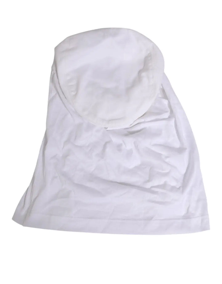 Dolce &amp; Gabbana White Cotton DG Logo Plaque Baseball Balaclava Hat