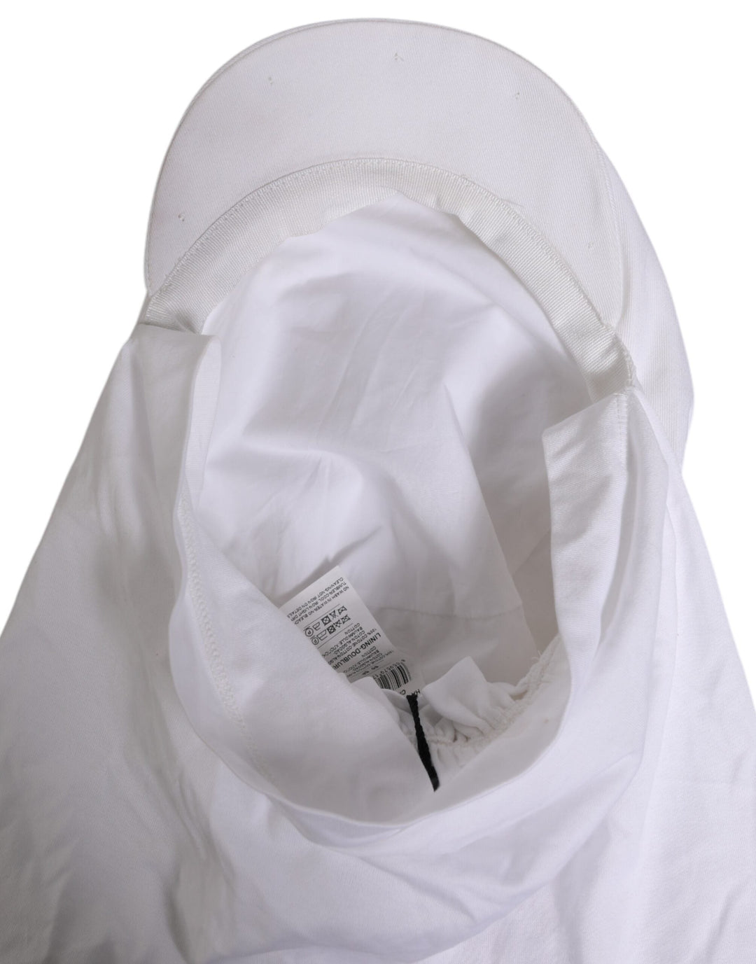 Dolce &amp; Gabbana White Cotton Dg Logo Plaque Baseball Balaclava Hat
