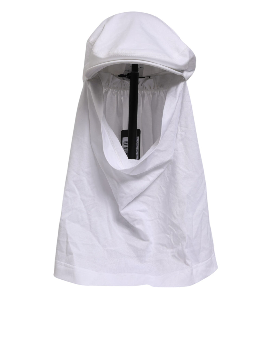 Dolce &amp; Gabbana White Cotton Dg Logo Plaque Baseball Balaclava Hat