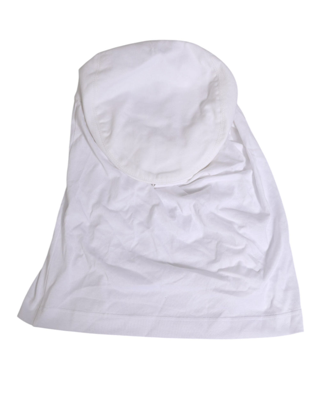 Dolce &amp; Gabbana White Cotton Dg Logo Plaque Baseball Balaclava Hat