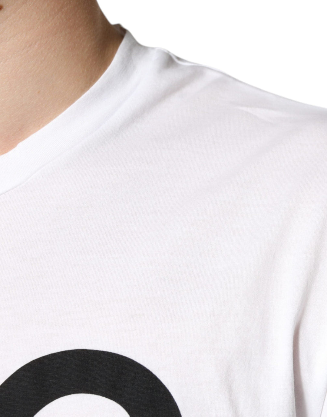 Dolce &amp; Gabbana White Cotton Dg Logo Print Casual T-shirt