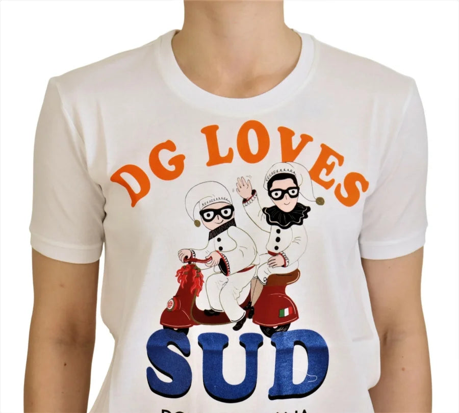 Dolce &amp; Gabbana White Cotton DG Loves SUD T-shirt