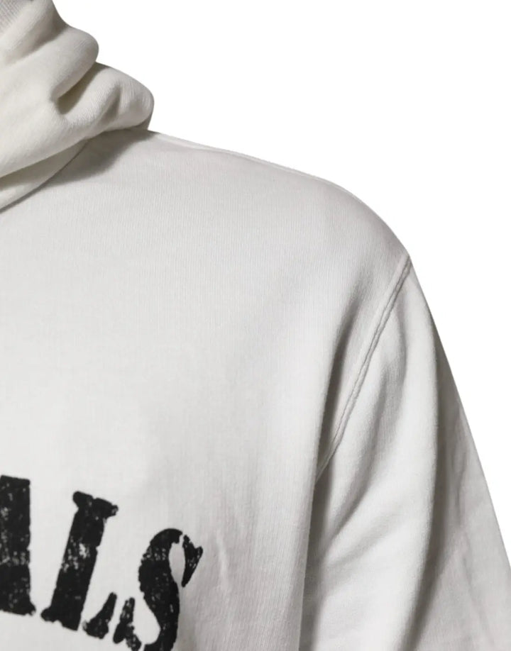 Dolce &amp; Gabbana White Cotton DG ROYAL Print Hooded Sweater