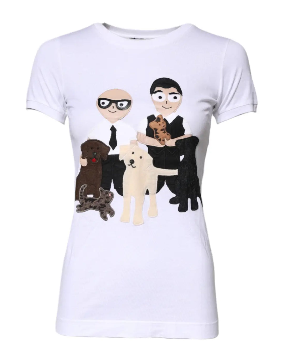 Dolce & Gabbana White Cotton #DGFAMILY Embroidery T-shirt