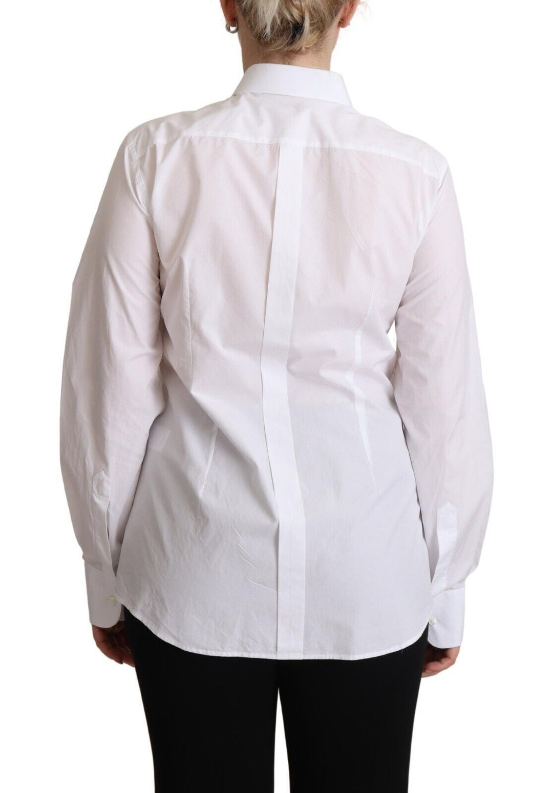Dolce &amp; Gabbana Shirts - White Cotton Dress Collared Long Sleeves Shirt Top