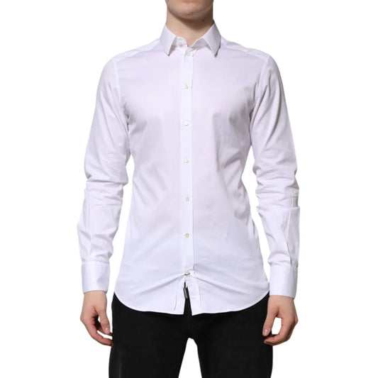 Dolce & Gabbana White Cotton Dress Shirt with Classic Elegance