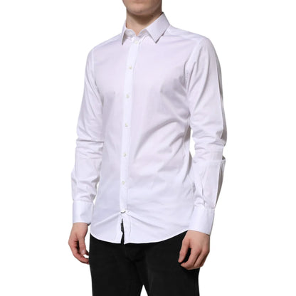 Dolce & Gabbana White Cotton Dress Shirt with Classic Elegance