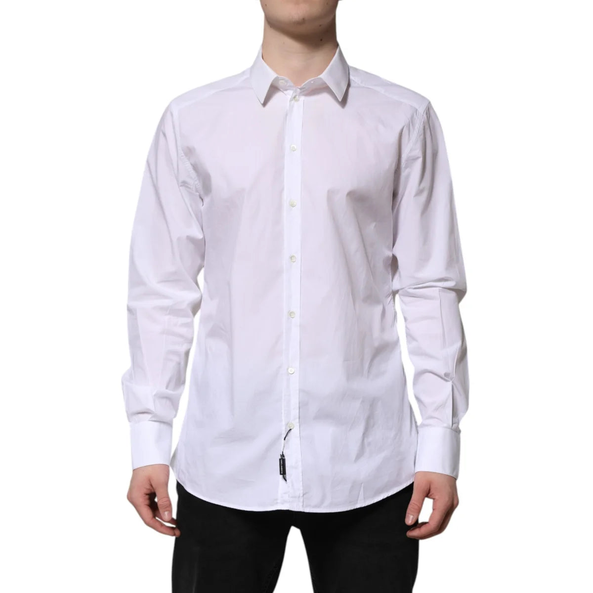 Dolce & Gabbana White Cotton Dress Shirt with Long Sleeves