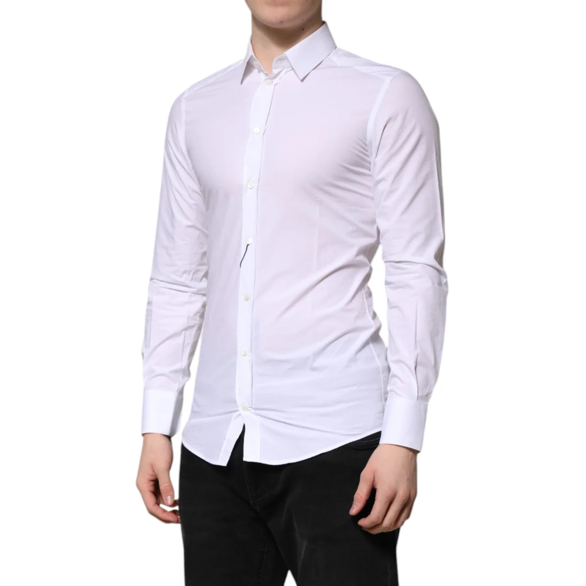 Dolce & Gabbana White Cotton Dress Shirt with Long Sleeves