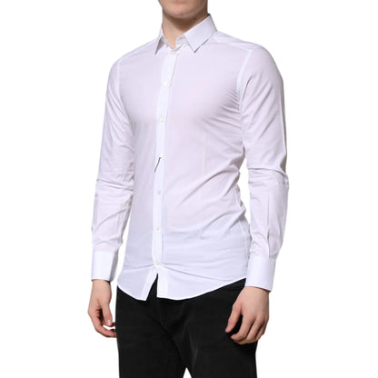 Dolce & Gabbana White Cotton Dress Shirt with Long Sleeves