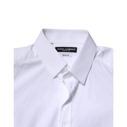 Dolce & Gabbana White Cotton Dress Shirt with Long Sleeves