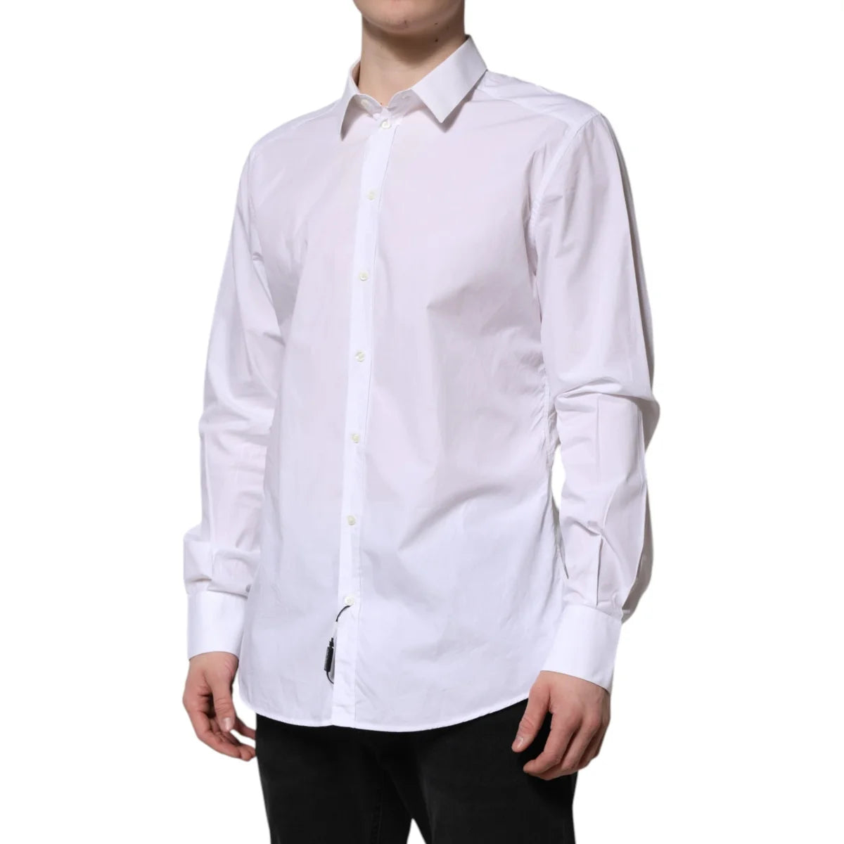 Dolce & Gabbana White Cotton Dress Shirt with Long Sleeves