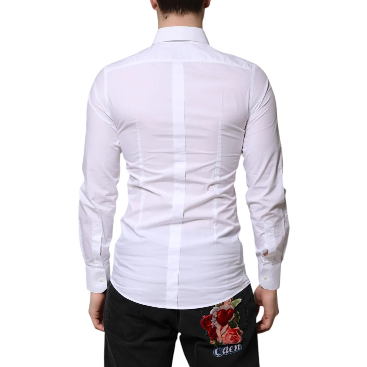 Dolce & Gabbana White Cotton Dress Shirt with Long Sleeves
