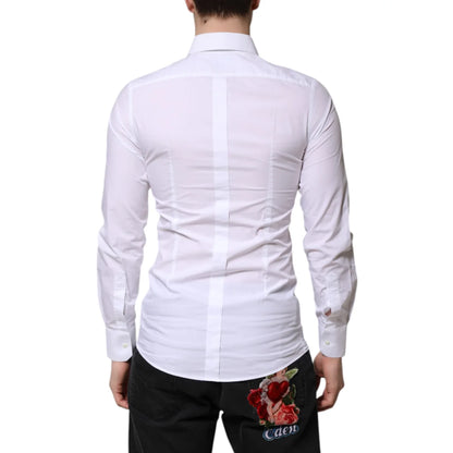 Dolce & Gabbana White Cotton Dress Shirt with Long Sleeves