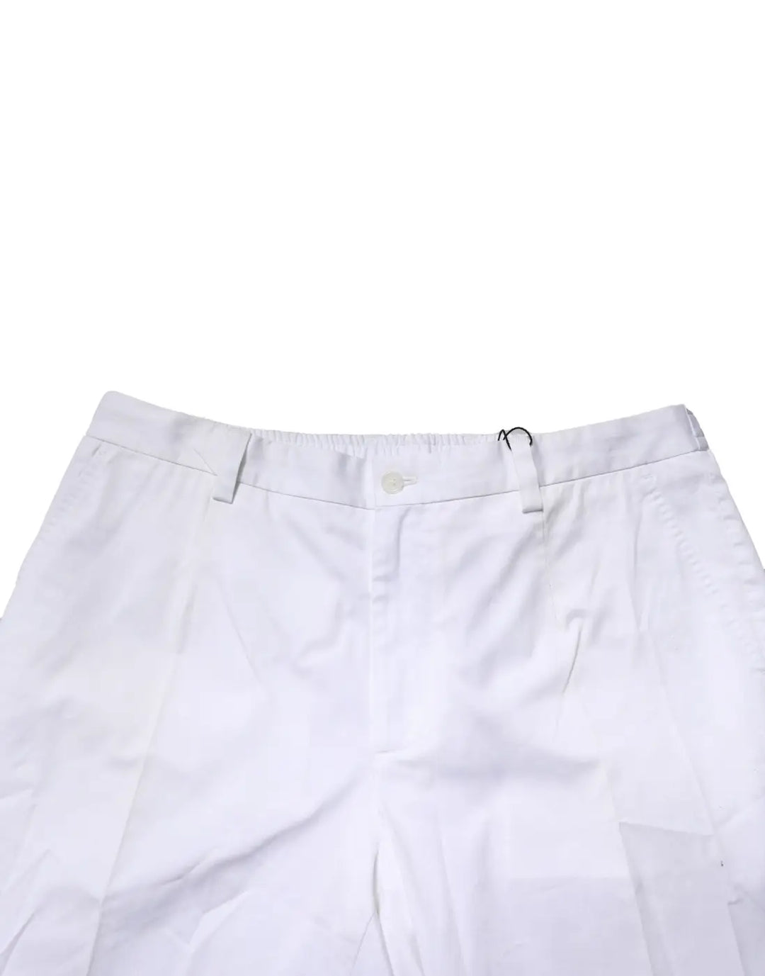 Dolce &amp; Gabbana White Cotton Dress Slim Formal Pants