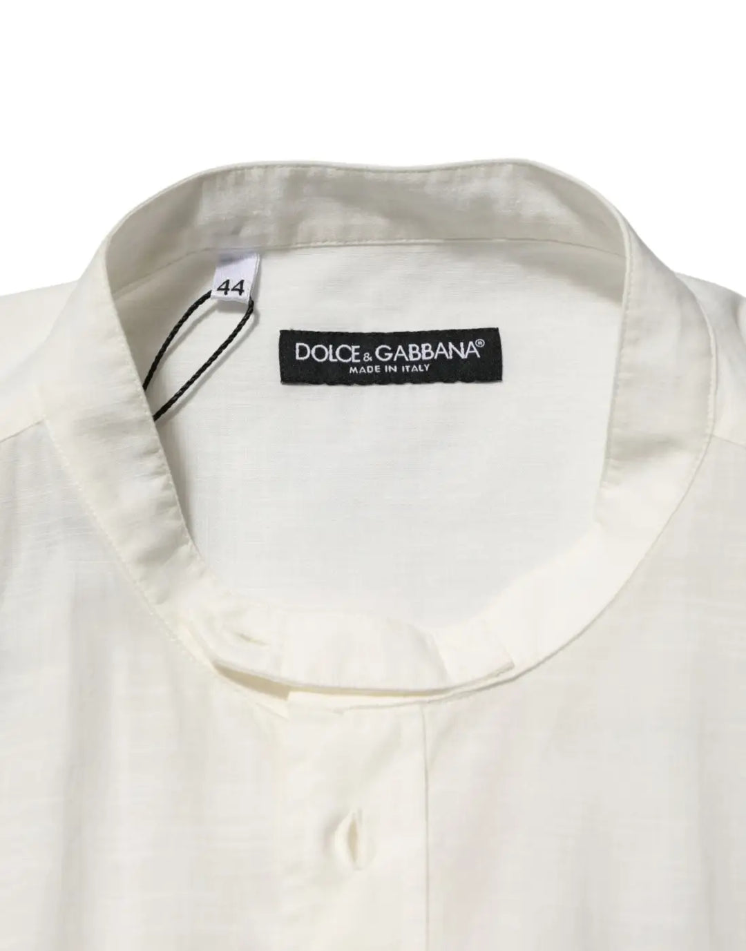 Dolce &amp; Gabbana White Cotton Floral Print Button Down Shirt
