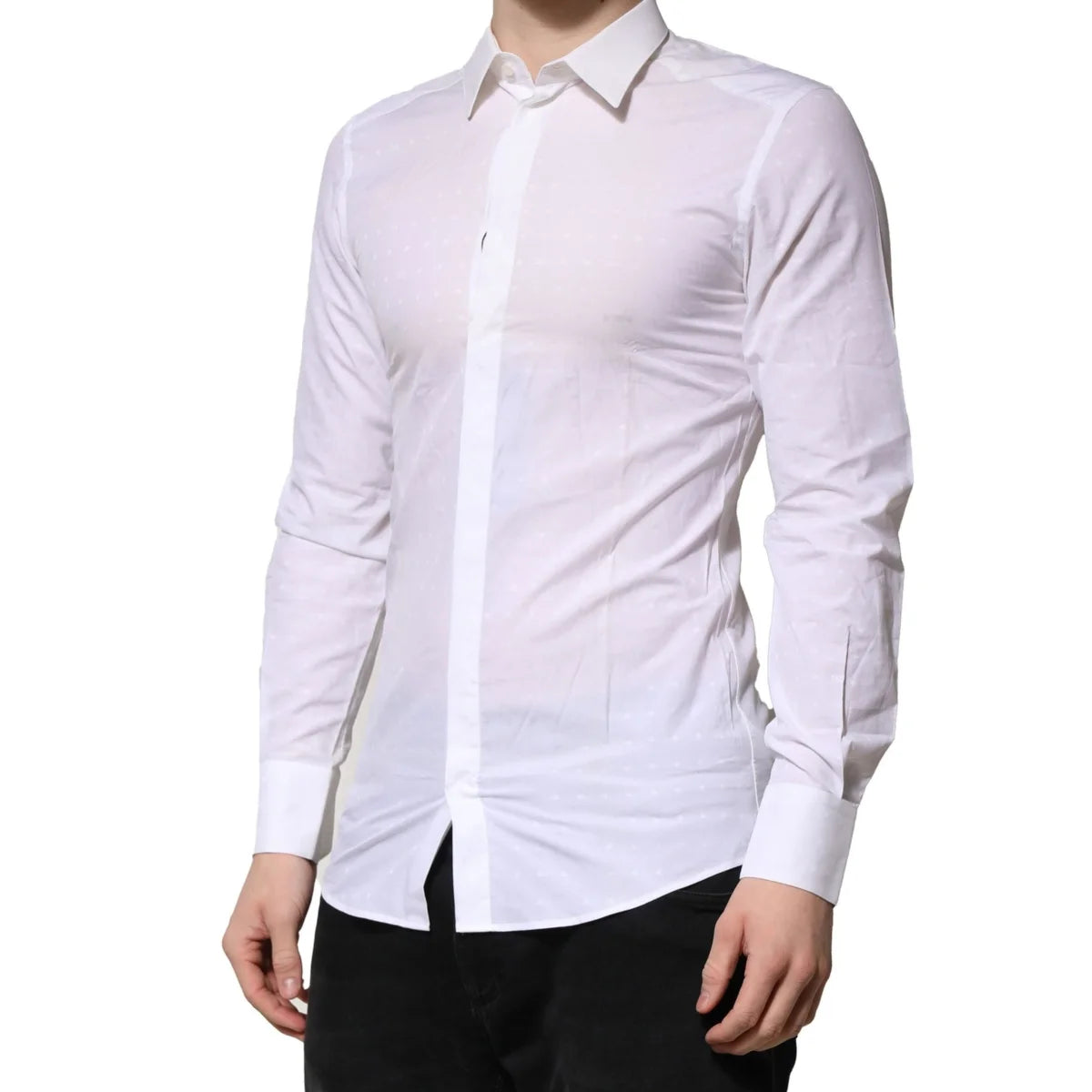 Dolce & Gabbana White Cotton Formal Shirt with Long Sleeves