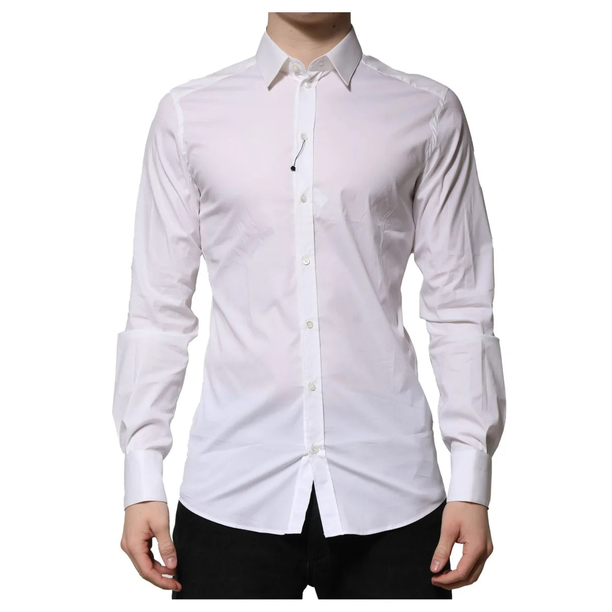 Dolce & Gabbana White Cotton Formal Shirt with Long Sleeves