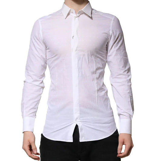 Dolce & Gabbana White Cotton Formal Shirt with Long Sleeves