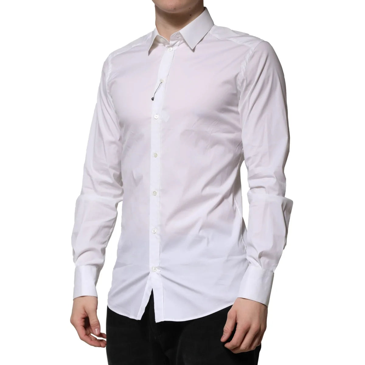 Dolce & Gabbana White Cotton Formal Shirt with Long Sleeves