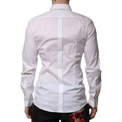 Dolce & Gabbana White Cotton Formal Shirt with Long Sleeves