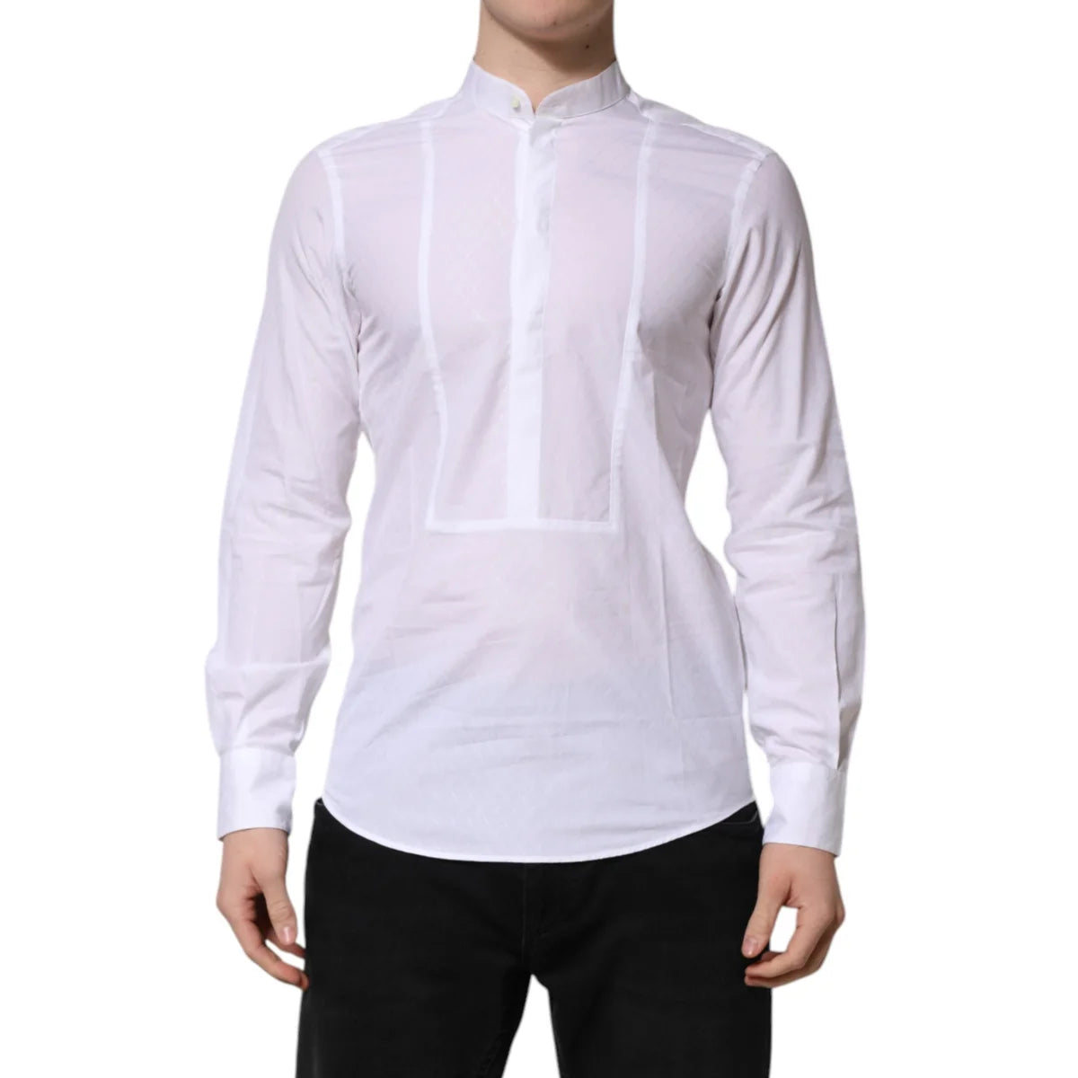 Dolce & Gabbana White Cotton Formal Shirt with Long Sleeves