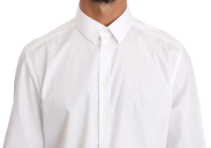 Dolce &amp; Gabbana White Cotton GOLD Dress Shirt