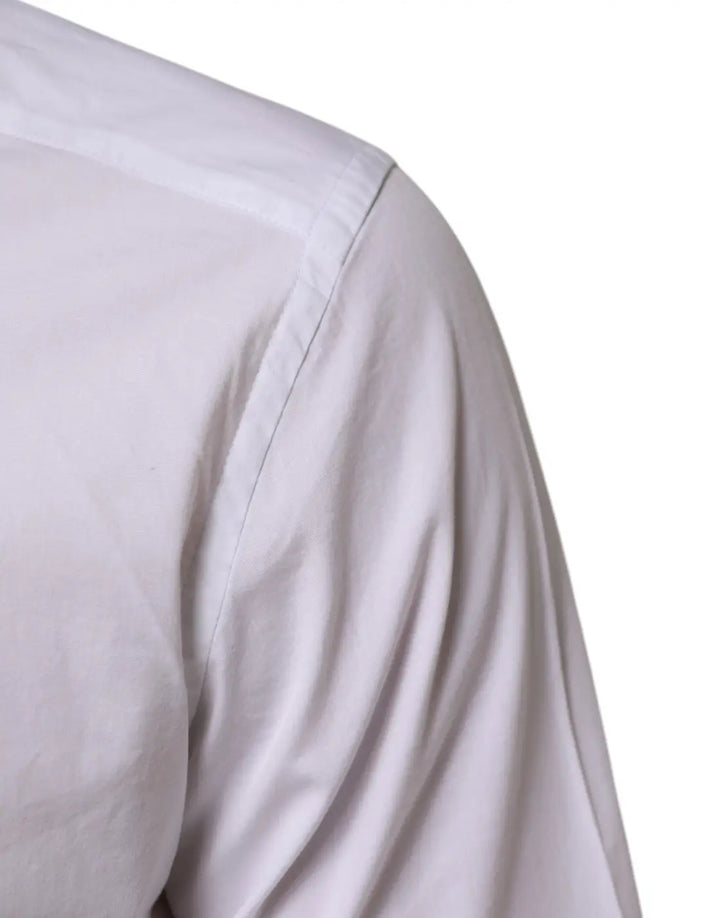 Dolce &amp; Gabbana White Cotton GOLD Long Sleeves Formal Men Shirt
