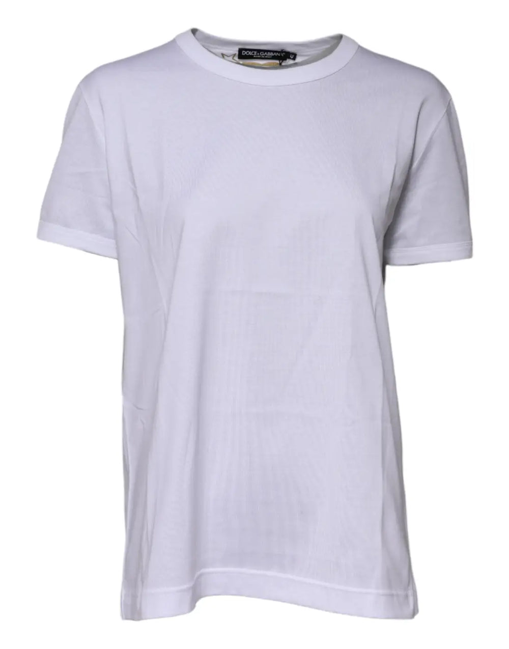 Dolce & Gabbana White Cotton Goodluck 2022 Crew Neck T-shirt