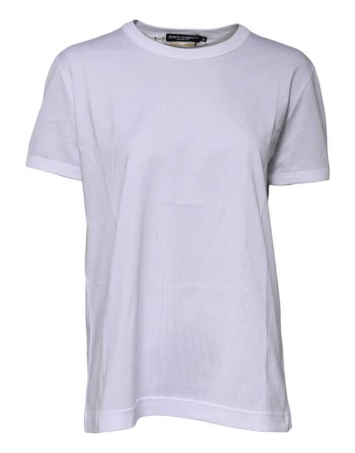 Dolce &amp; Gabbana White Cotton Goodluck 2022 Crew Neck T-shirt