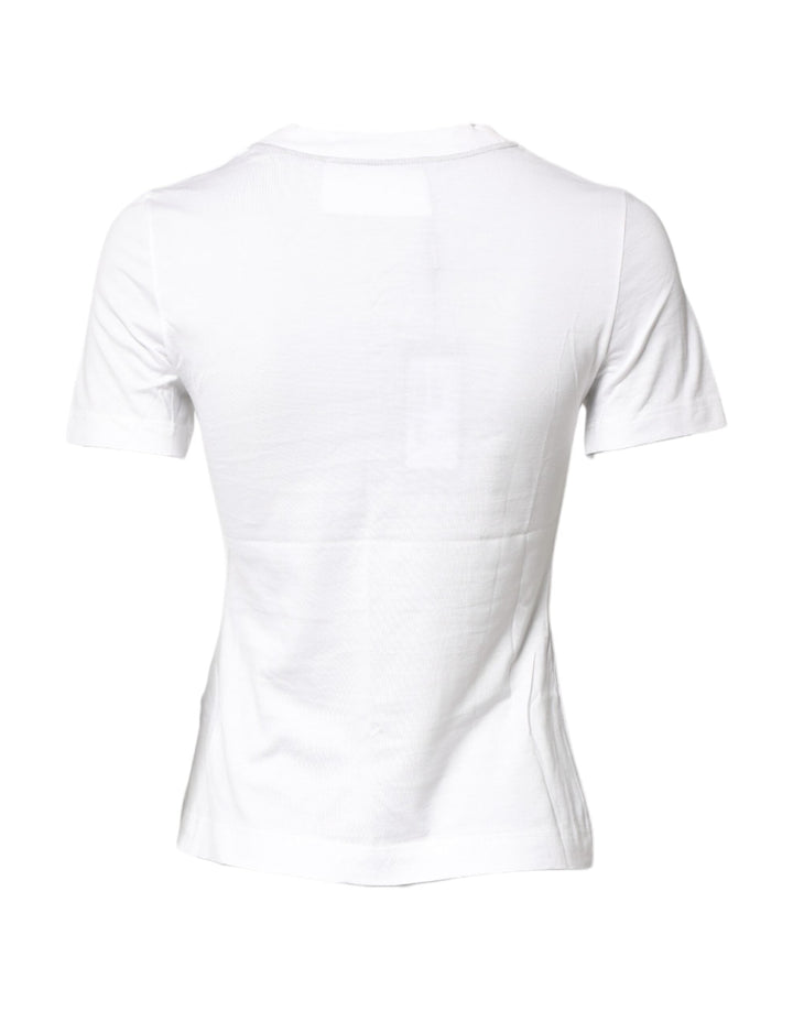 Dolce &amp; Gabbana - White Cotton Graphic Print Crew Neck T-shirt