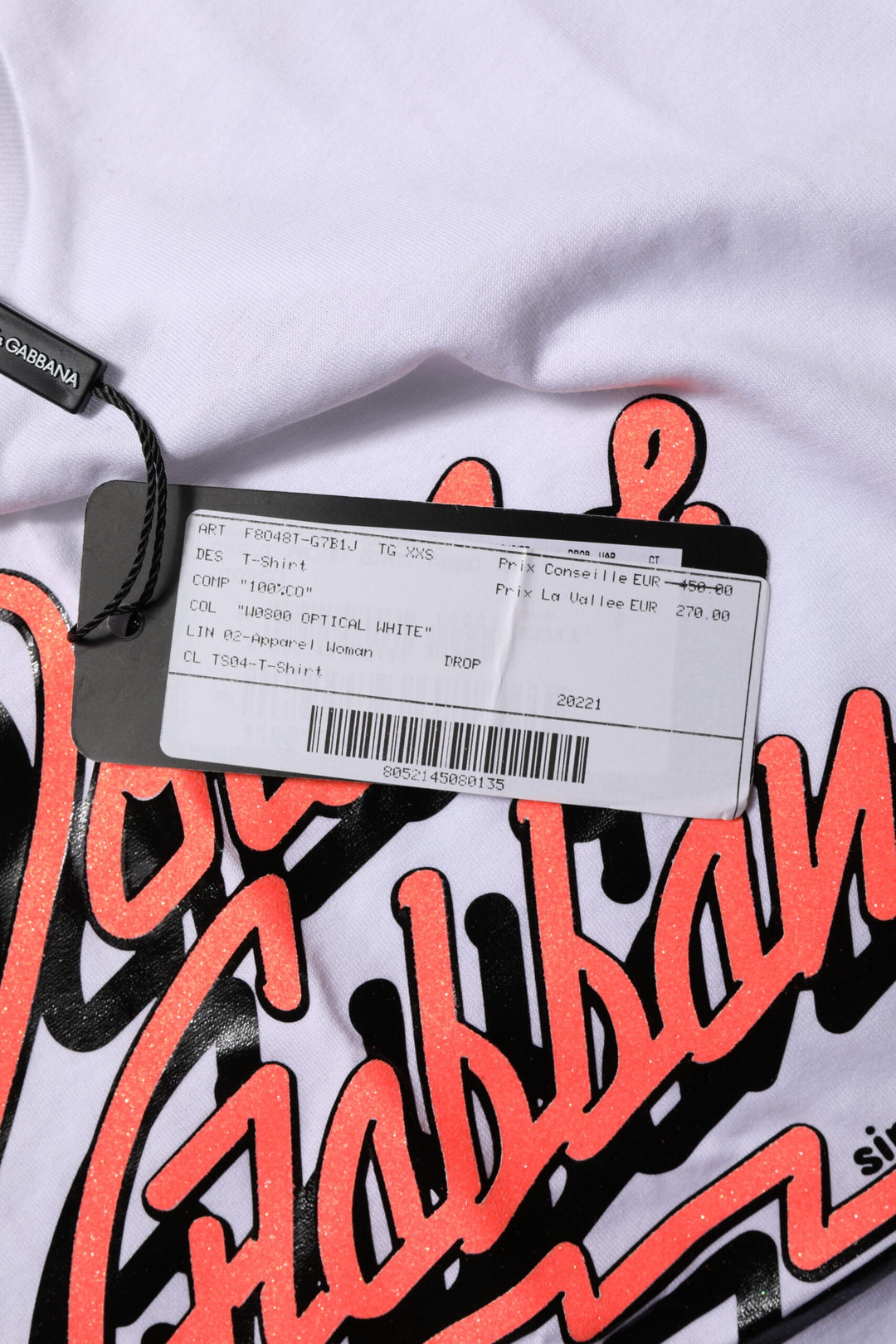 Dolce &amp; Gabbana - White Cotton Graphic Print Crew Neck T-shirt