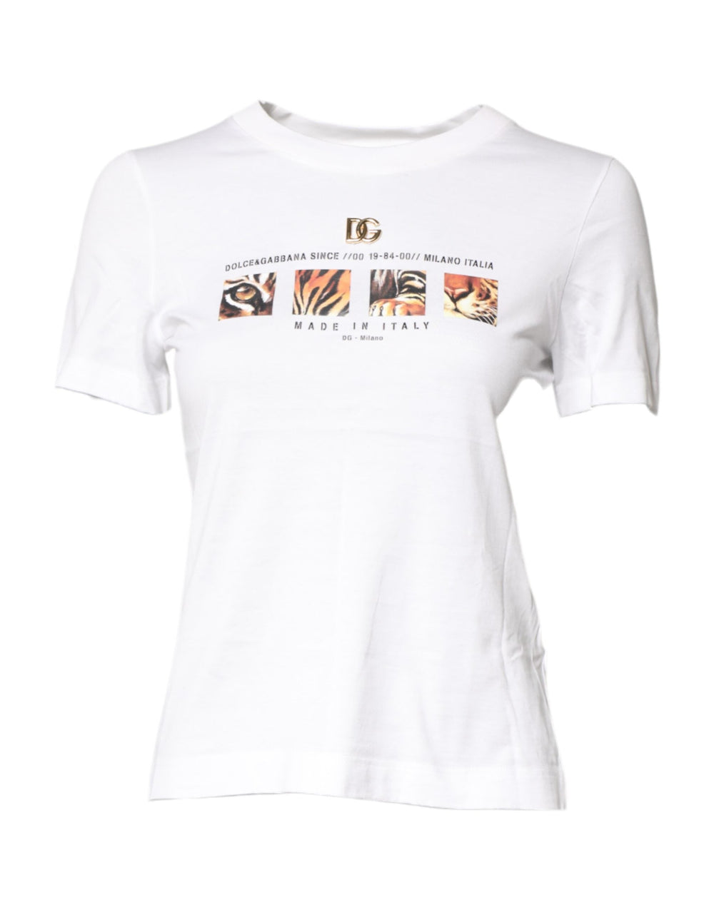 Dolce & Gabbana - White Cotton Graphic Print Crew Neck T-shirt