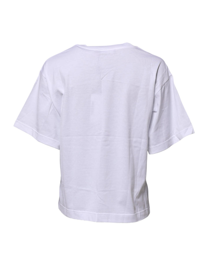 Dolce &amp; Gabbana - White Cotton Graphic Print Crew Neck T-shirt
