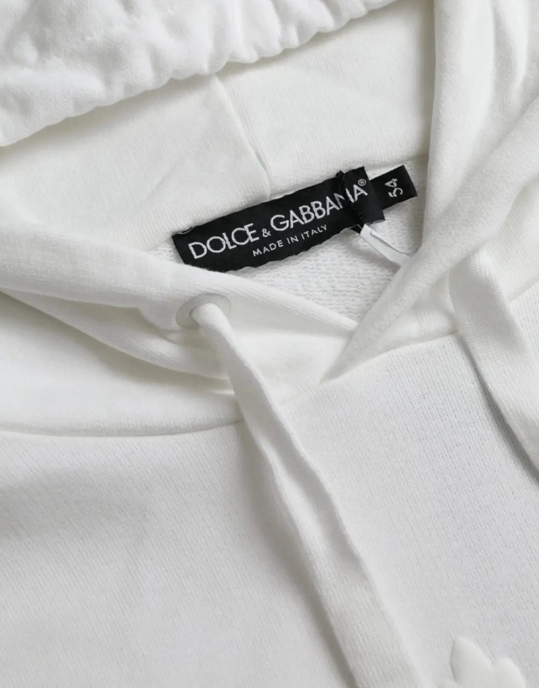 Dolce &amp; Gabbana White Cotton Hooded Pullover Sweatshirt Men