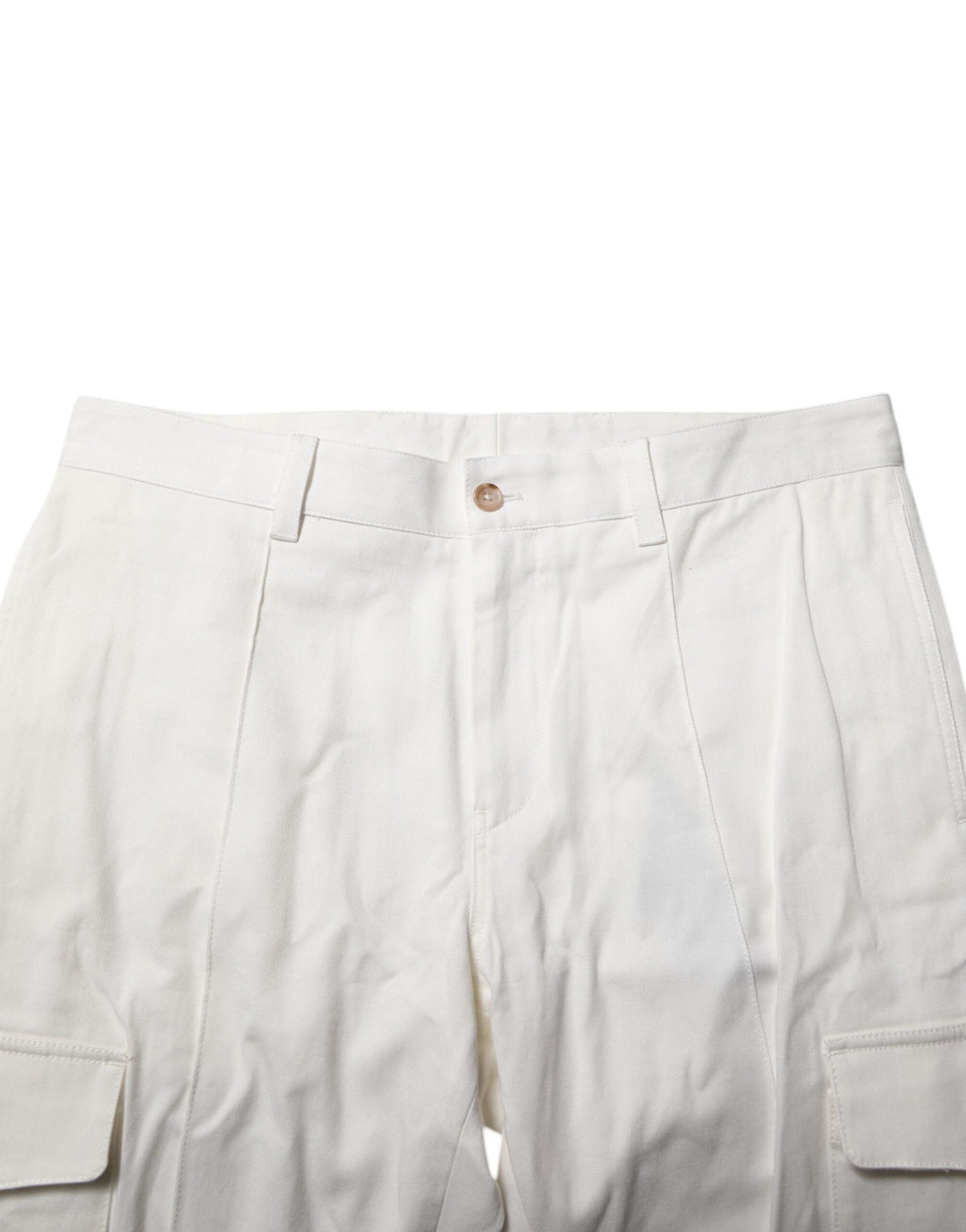 Dolce &amp; Gabbana White Cotton Jogger Cargo Skinny Men Pants