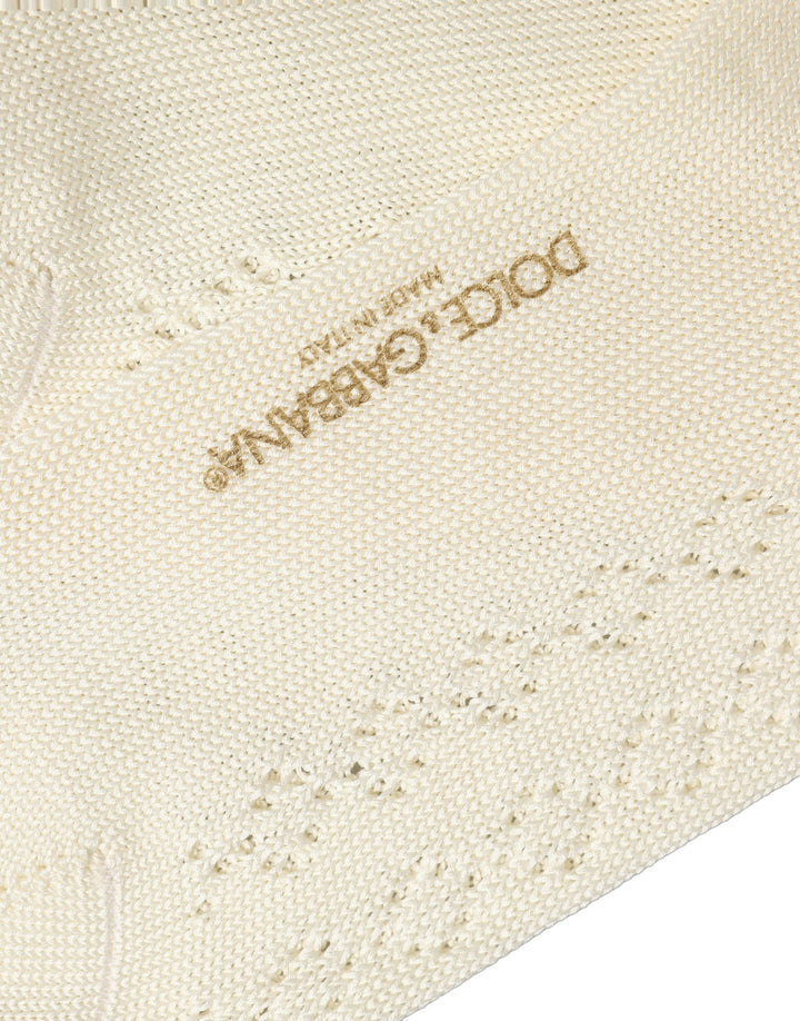 Dolce &amp; Gabbana off White Cotton Knit Mid Calf Accessory Socks