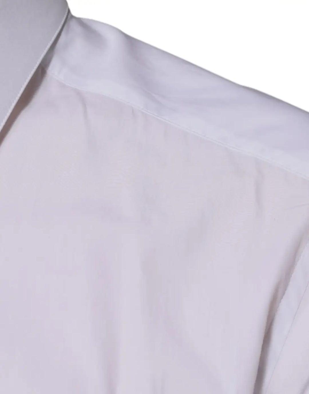 Dolce &amp; Gabbana White Cotton Logo Formal Men GOLD Dress Shirt