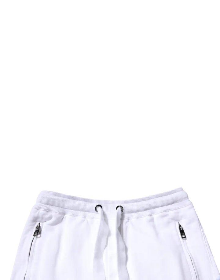 Dolce &amp; Gabbana White Cotton Logo Jogger Pants