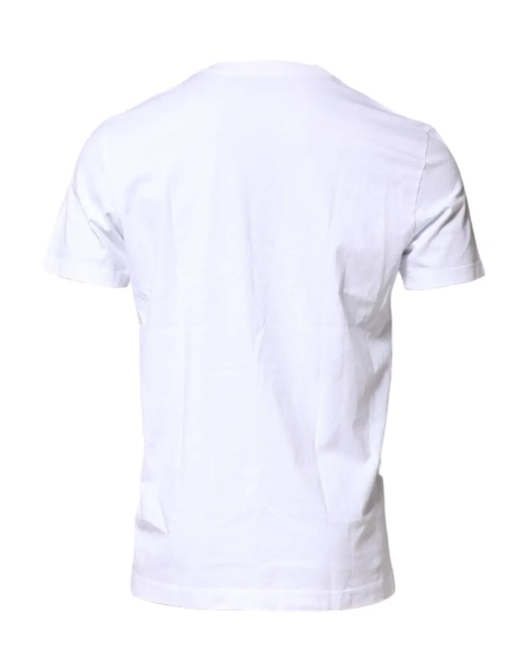 Dolce &amp; Gabbana White Cotton Logo Patch Crew Neck T-shirt