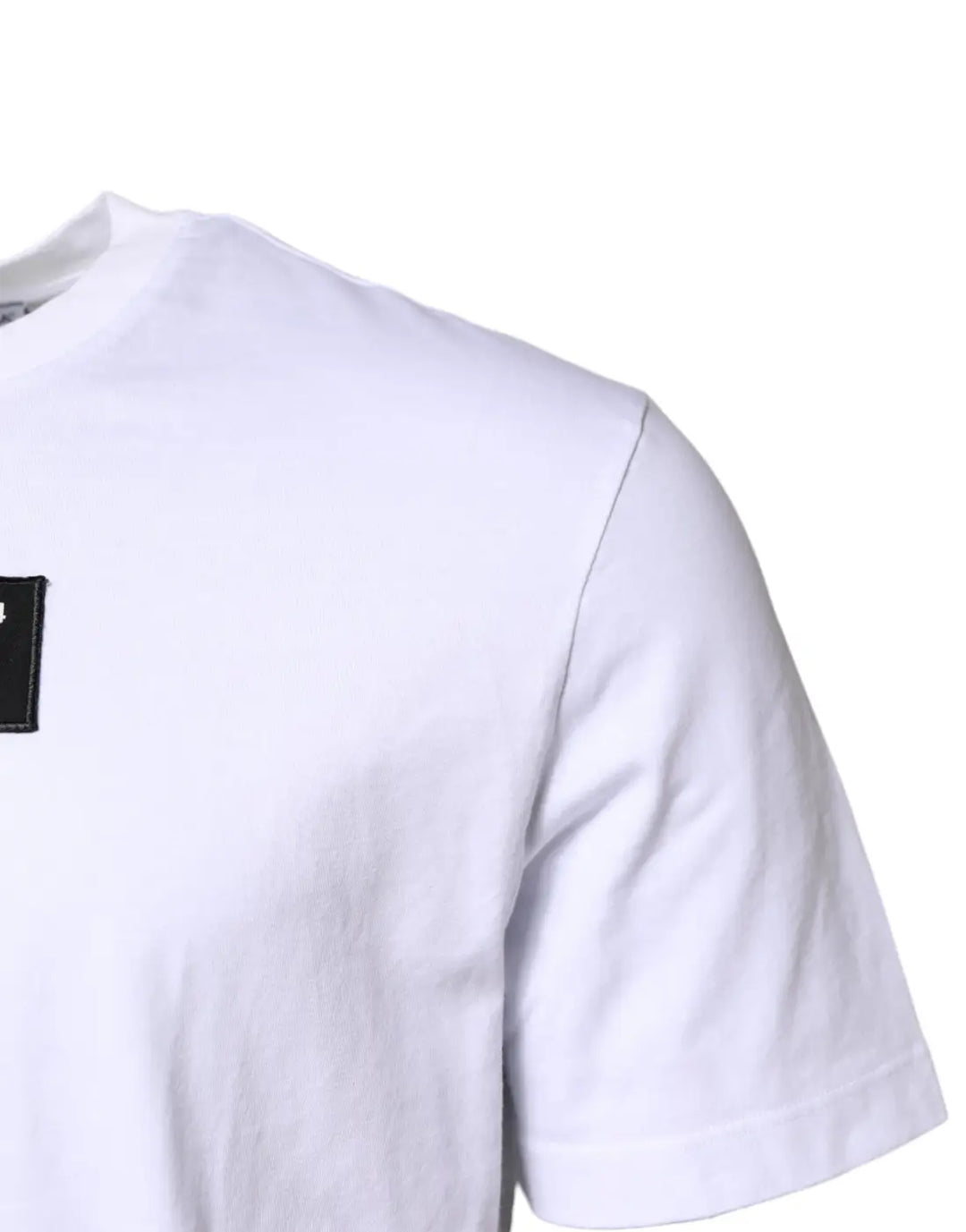 Dolce &amp; Gabbana White Cotton Logo Patch Crew Neck T-shirt